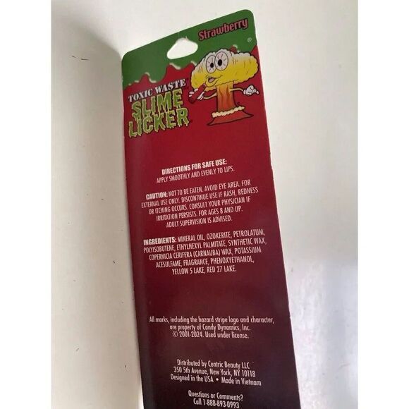 Toxic Waste Slime Licker Strawberry Humongous Flavored Lip Balm 0.67 Oz NEW - Picture 5 of 8